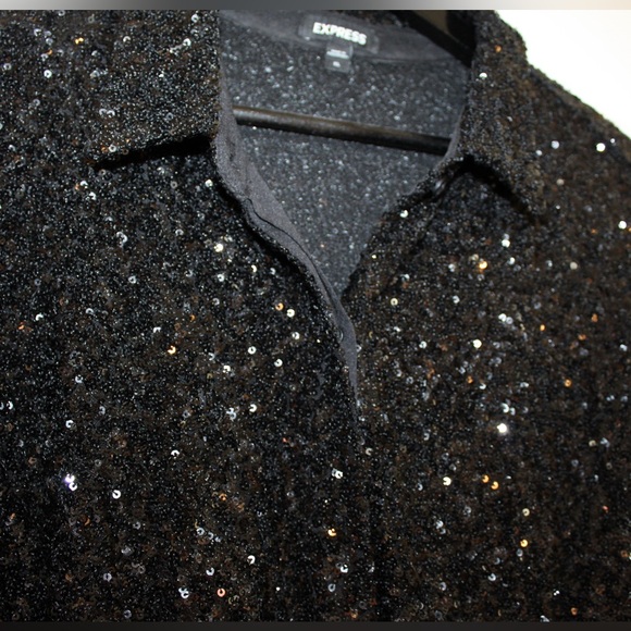 Express black sequins shirt (women’s XL) - Picture 3 of 10
